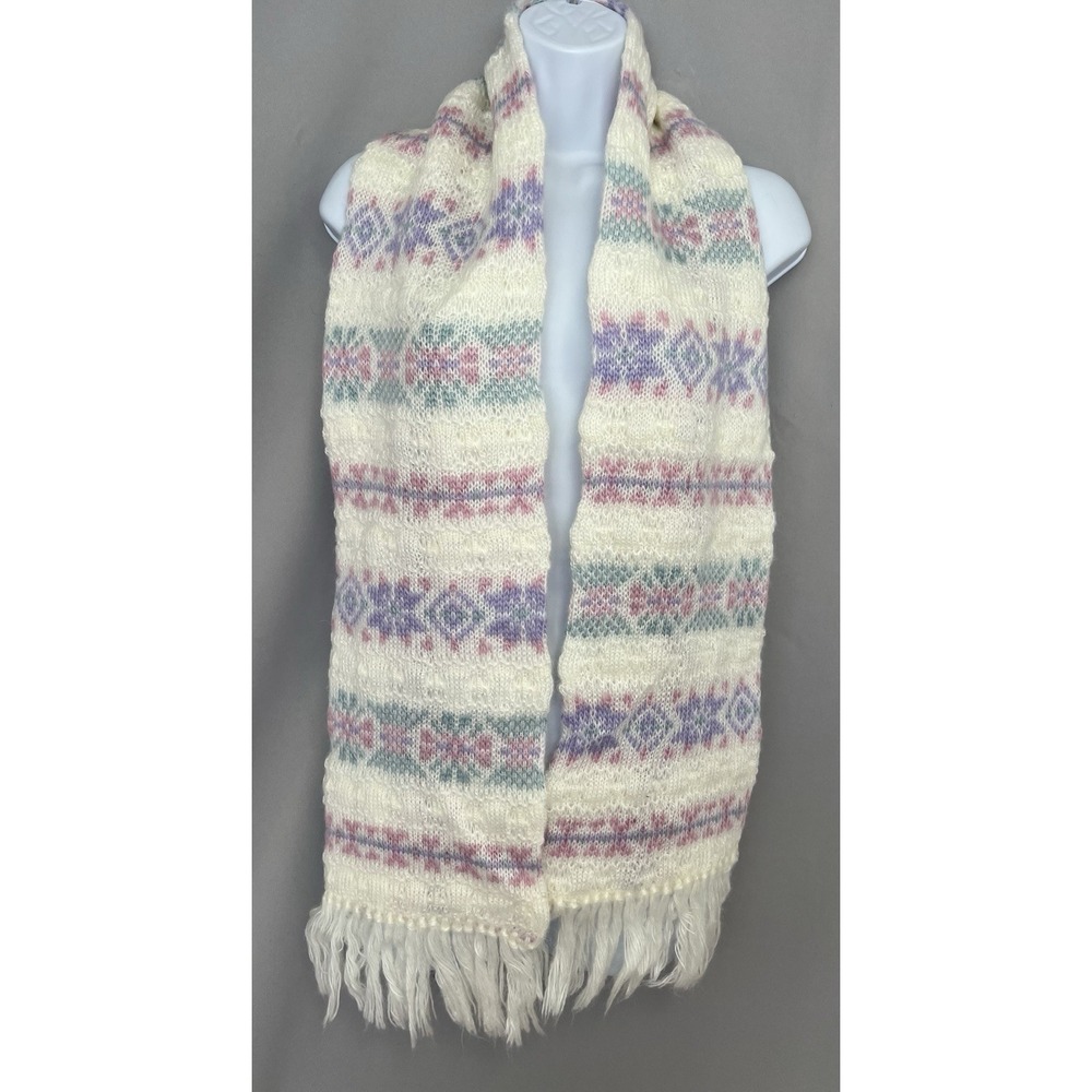 Vintage Aris Women's Scarf Multicolor 66"x7"‎ Y2K Made USA